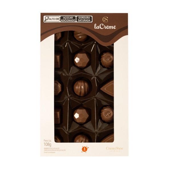 Caixa de Bombons Mini Show laCreme ao Leite 108g